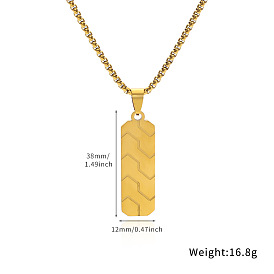 201 Подвеска-колье в виде прямоугольника с рисунком протектора шины из нержавеющей стали для мужчин