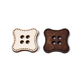 4-отверстия квадратные деревянные пуговицы