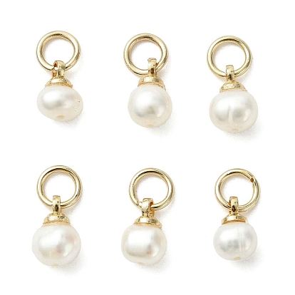 Подвески из натурального пресноводного жемчуга, картофельные подвески с 304 петлями из нержавеющей стали, кремово-белые