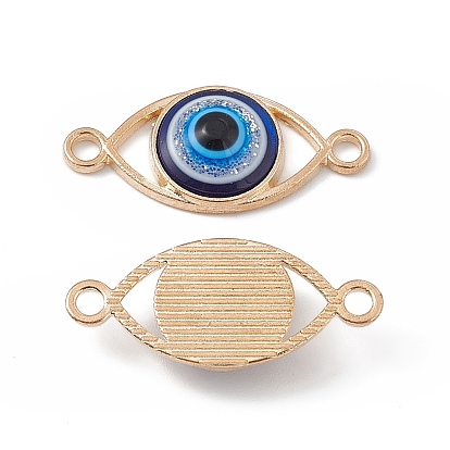 Alloy Connector Charms, with Resin, Blue Eye Links