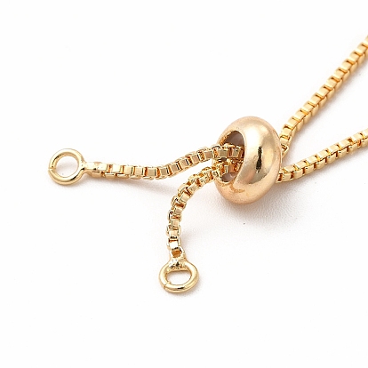 Adjustable Brass Glass Slider Bracelets, Box Chains for Link Bracelet Making