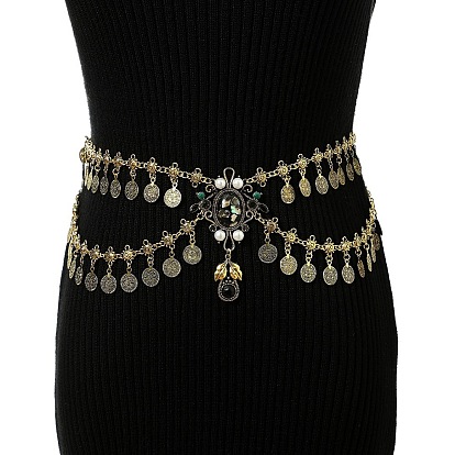 Ожерелья из листа с плоским круглым сплавом, стразами и пластиковым жемчугом