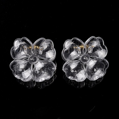 Plastic Claw Hair Clips, No-Slip Grip Jaw Hair Clip, with Golden Iron Findings, Flower