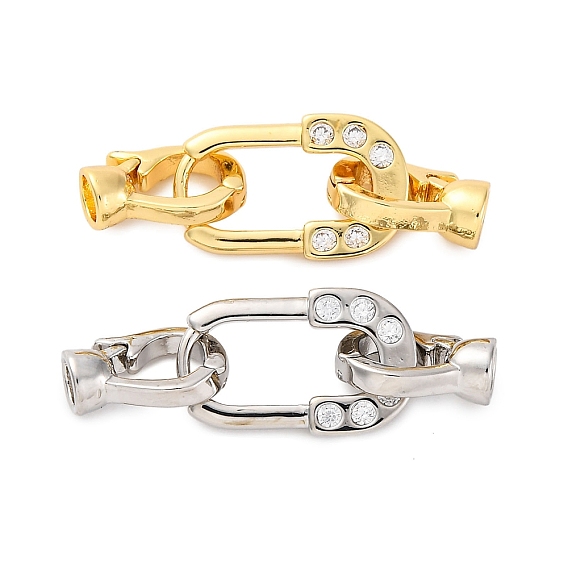 Латунное микропейв, прозрачный кубический цирконий, складные застежки, без кадмия, без никеля и без свинца, овальные