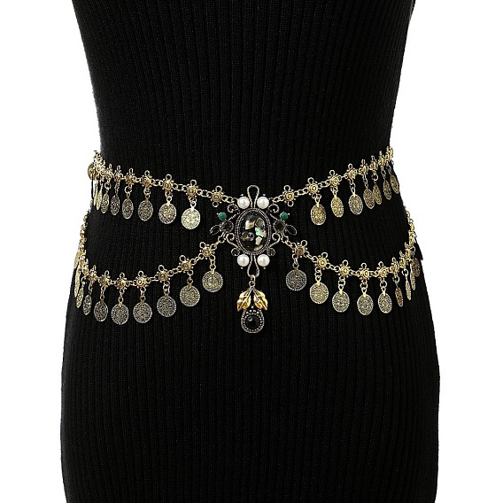 Ожерелья из листа с плоским круглым сплавом, стразами и пластиковым жемчугом