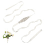 1Pc Plastic & Alloy & Polyester & Rhinestone Flower Bouquet Ribbon, Suitable for Gift Giving Decoration