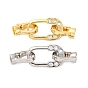 Латунное микропейв, прозрачный кубический цирконий, складные застежки, без кадмия, без никеля и без свинца, овальные