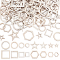 200Pcs 16 Styles Wood Sheets, Unfinished Wood, Wall Decorations, Beige