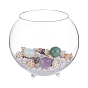 DIY Microlandscape Glass Cylinder Making Kits, Including Glass Fish Bowl, Silica Sands, Shell & Gemstone Beads
