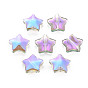 Electroplate Transparent Glass Beads, Half Plated, Star