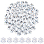 80Pcs Transparent Faceted Glass Connector Charms, Star Flower Octagon