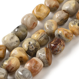 Natural Crazy Lace Agate Beads Strands, Nuggets, Tumbled Stone