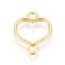 Zinc Alloy Links/Connectors, Open Back Bezel, For DIY UV Resin, Epoxy Resin, Pressed Flower Jewelry, Heart