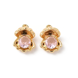 Латунные микро проложить кубического циркония прелести, формы раковины, без никеля 