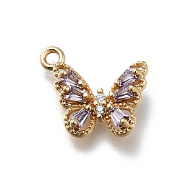 Латунные микро проложить кубического циркония подвески, без кадмия, без никеля и без свинца, бабочки прелести