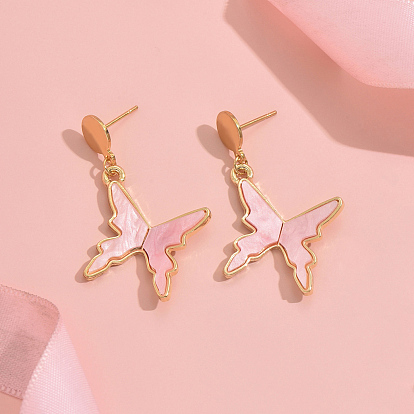 Elegant Butterfly Stud Earrings, 201 Stainless Steel Women's Fashion Jewelry