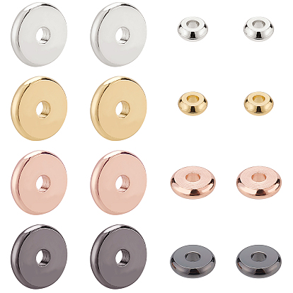 80Pcs 8 Styles Brass Spacer Beads, Disc