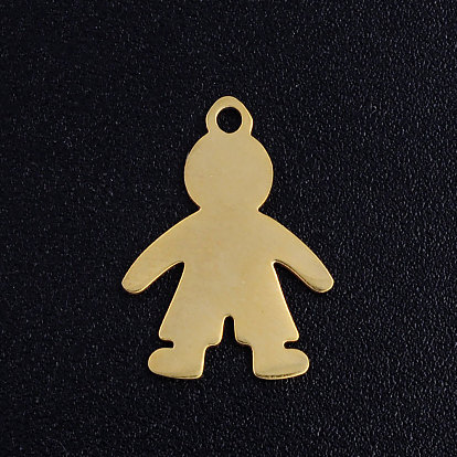 304 Stainless Steel Pendants, Laser Cut, Boy