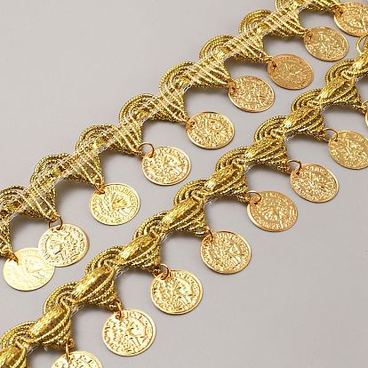 Geflochtener Spitzenbesatz aus Polyester mit Metalldetails, mit rundem Eisenanhänger