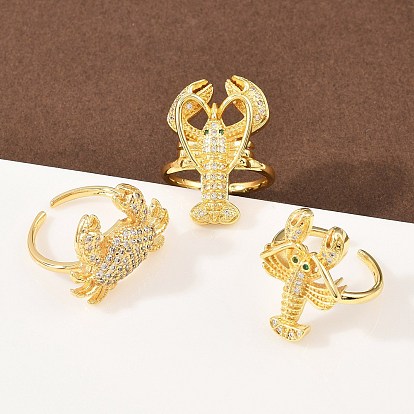 Латунные микро проложить манжеты кольца кубического циркония, золотые