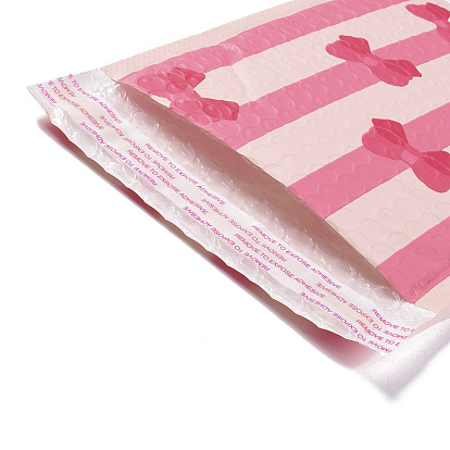 Sacs d'emballage de film mat rectangle, courrier à bulles, enveloppes matelassées à imprimé nœud papillon