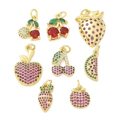 Латунные микро проложить кубического циркония подвески, фрукты, стойки покрытие, долговечный, без свинца и без кадмия, с целью перехода в кольце, реальный 18 k позолоченный
