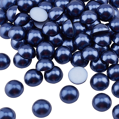 ABS Plastic Cabochons, Imitation Pearl, Half Round