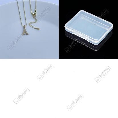 1pc 304 colliers pendentifs en acier inoxydable avec lettres, colliers de chaîne de boîte en laiton pour les femmes, sans plomb & sans nickel & sans cadmium , or