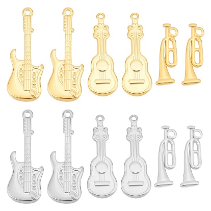 12Pcs 6 Style 304 Stainless Steel Pendants & Cabochons for Enamel, Mixed Shape