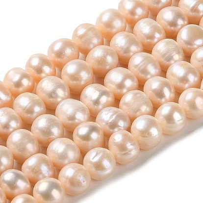 Natural Cultured Freshwater Pearl Beads Strands, Potato, Grade 2A++