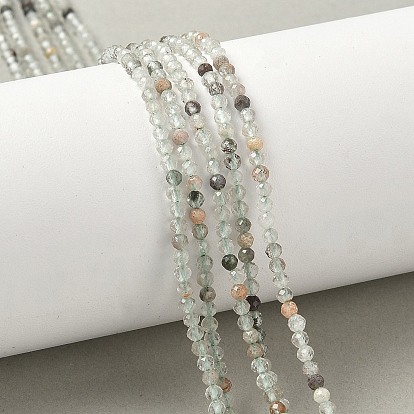 Натуральный зеленый кварц лодолит / садовый кварц / бусы из зеленого фантомного кварца, граненые, круглые