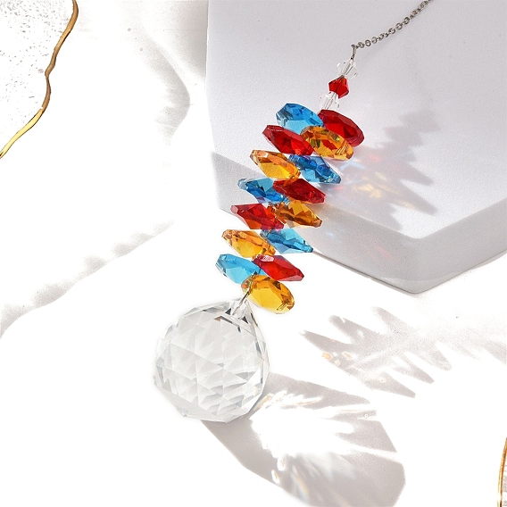 Граненые стеклянные ловцы солнца k9, железные подвесные украшения, создатель радуги, для украшения сада и дома