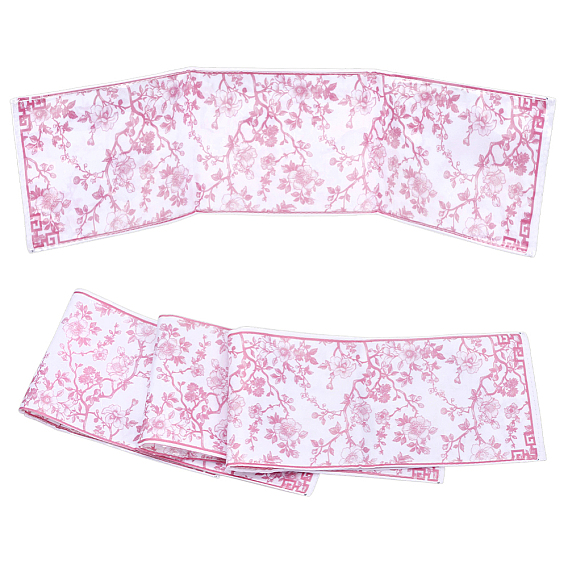 Printed Plastic Chinoiserie Mahjong Card Protector Cover, Rectangle & Flower Pattern