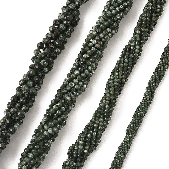 Природные SERAPHINITE нитей бисера, граненые, круглые