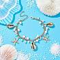 Shell Pearl & Starfish & Shell Charm Bracelets, with 304 Stainless Steel Chains