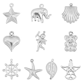 Pendentifs en acier inoxydable, formes mixtes