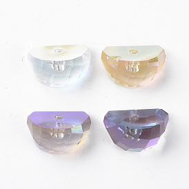Electroplated Glass Charms, Faceted, Watermelon
