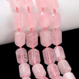 Природного розового кварца нитей бисера, граненые, колонка