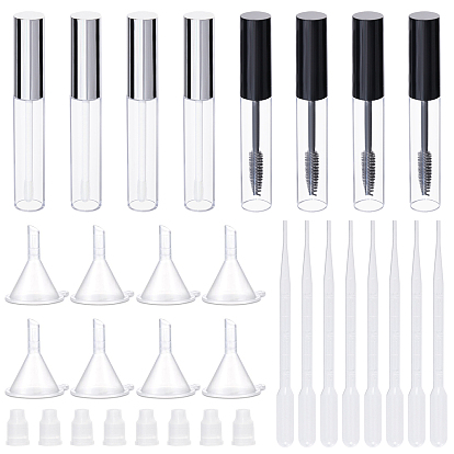 Пластиковая тушь для ресниц пустая бутылка, многоразовая бутылка, с пластиковой воронкой-воронкой и одноразовой пластиковой пипеткой объемом 7 мл.