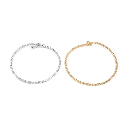 Ионное покрытие (IP) 304 Эластичные ожерелья из нержавеющей стали, для женщин