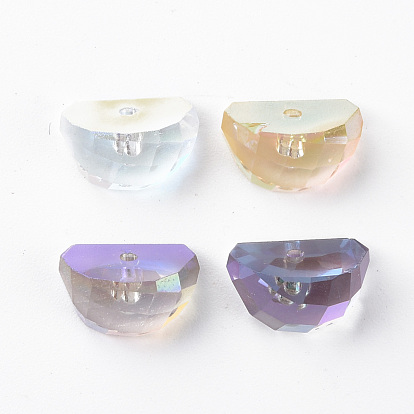 Electroplated Glass Charms, Faceted, Watermelon