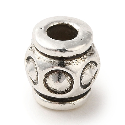 Tibetan Style Alloy Beads, Cadmium Free & Lead Free, Barrel