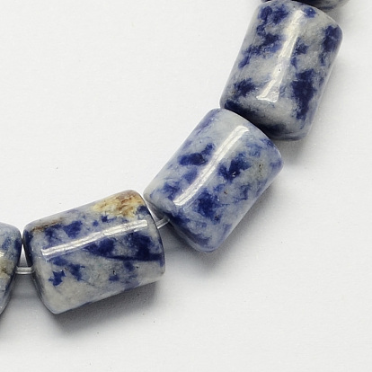 Natürlicher Edelstein blauer Fleck Jaspis Spalte Perlen Stränge, 14x10 mm, Bohrung: 1 mm, ca. 28 Stk. / Strang, 15.7 Zoll