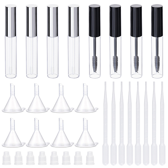 Пластиковая тушь для ресниц пустая бутылка, многоразовая бутылка, с пластиковой воронкой-воронкой и одноразовой пластиковой пипеткой объемом 7 мл.