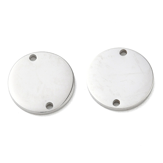 304 Stainless Steel Connector Charms, Flat Round Links, Stamping Blank Tag