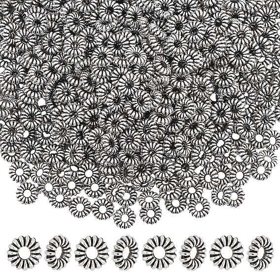 600 Perles en alliage de style tibétain, fleur
