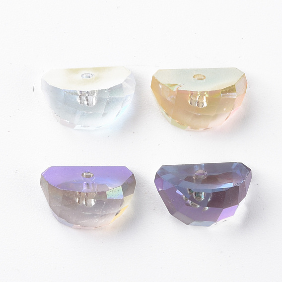 Electroplated Glass Charms, Faceted, Watermelon