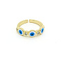 Retro Devil Eye Ring with Colorful Metal Turkish Evil Eye Open Mouth Design