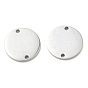 304 Stainless Steel Connector Charms, Flat Round Links, Stamping Blank Tag