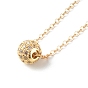 Brass Curb Necklace, Golden, with Brass Micro Pave Cubic Zirconia Beads